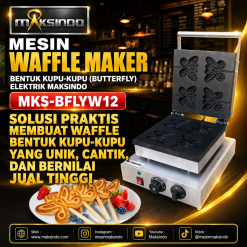 Mesin Waffle Maker Bentuk Kupu-Kupu (Butterfly) Elektrik Maksindo MKS-BFLYW12