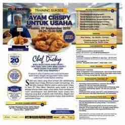 Training Sukses Ayam Crispy Untuk Usaha, Sabtu 07 September 2019