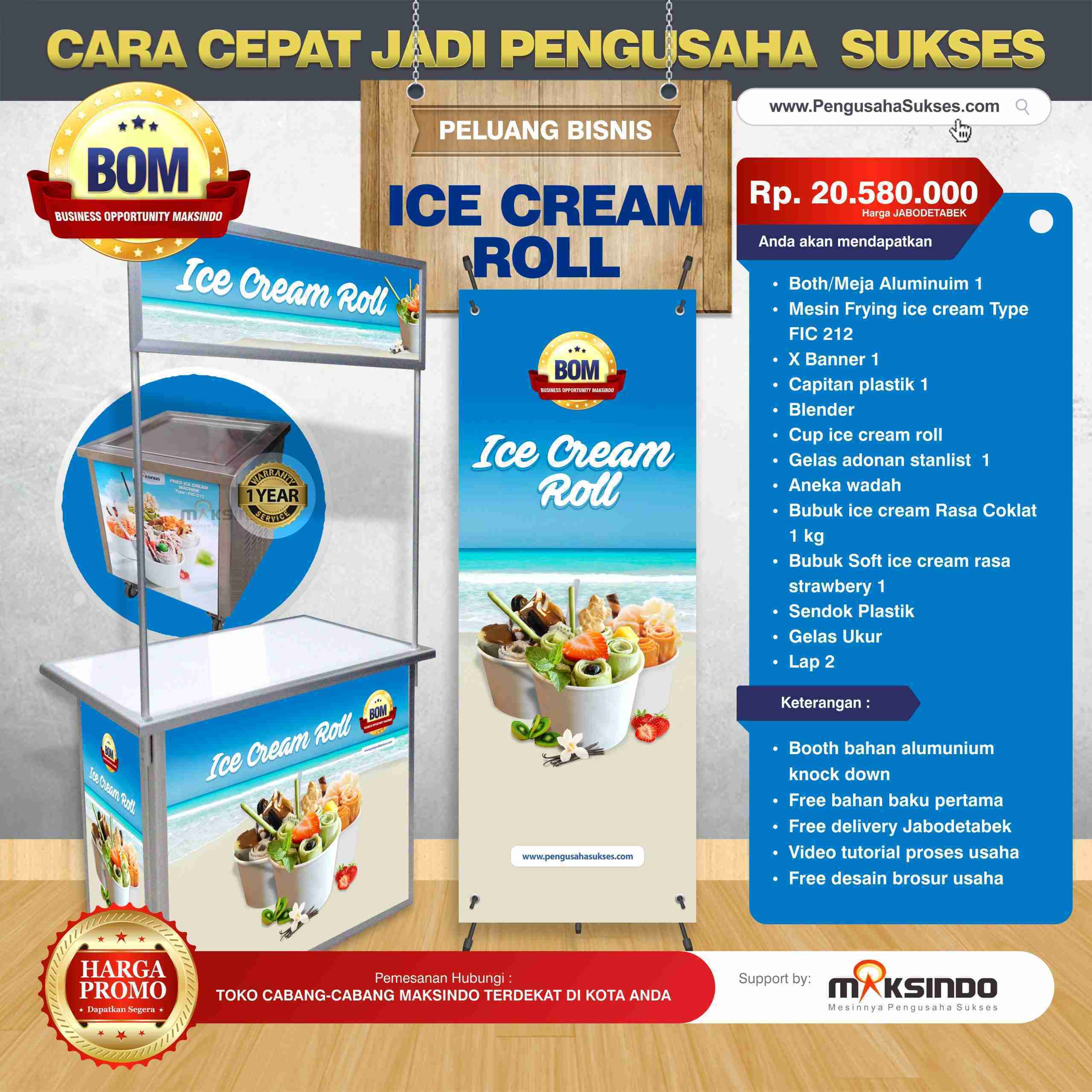 Paket Usaha Roll Ice Cream Progam BOM