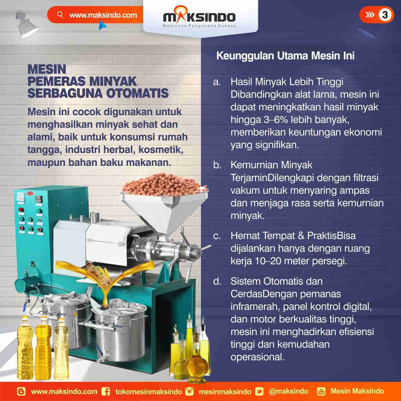 Mesin Pemeras Minyak Biji-Bijian MKS-VOF50 - Image 4