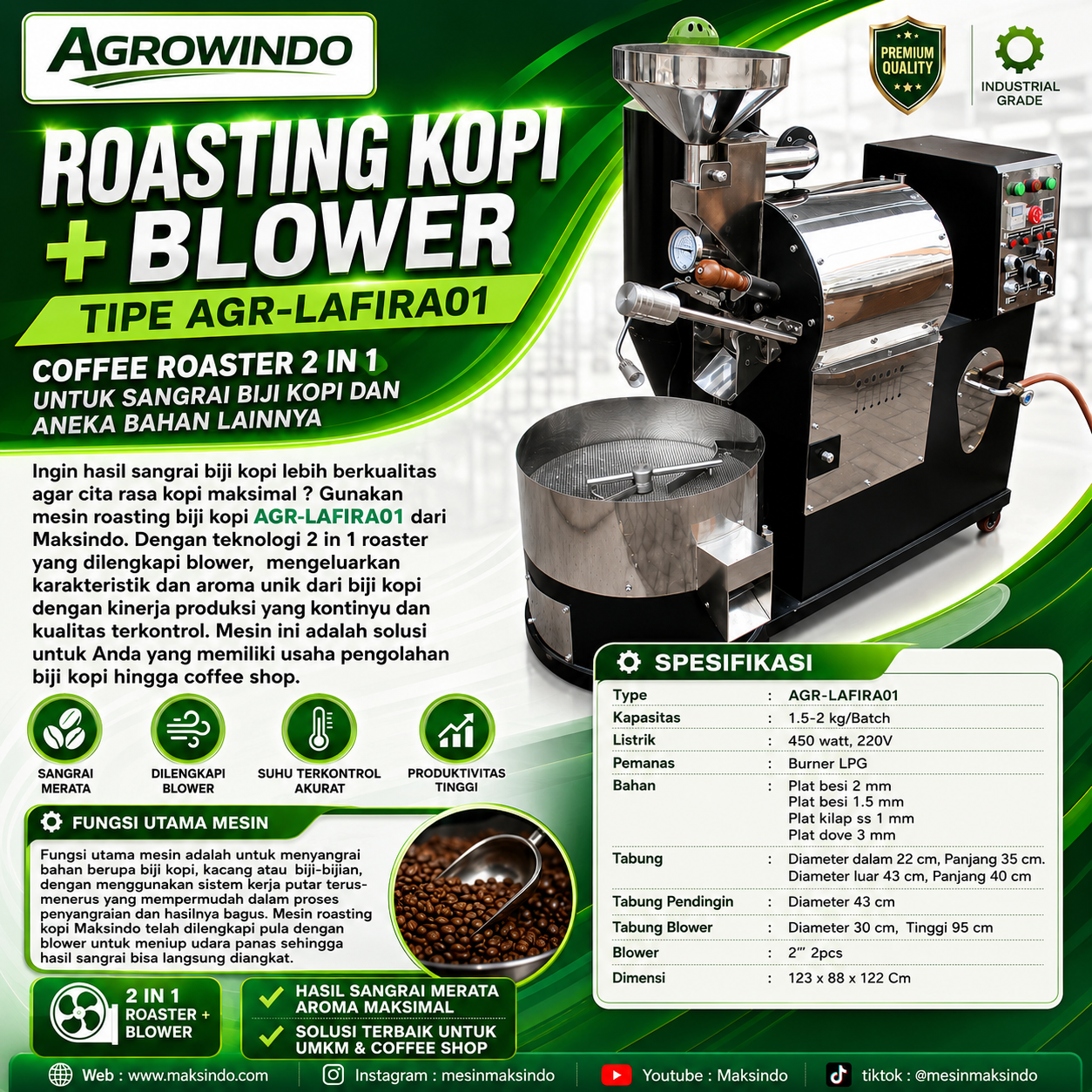 Roasting Kopi + Blower AGR-LAFIRA01 - Image 10