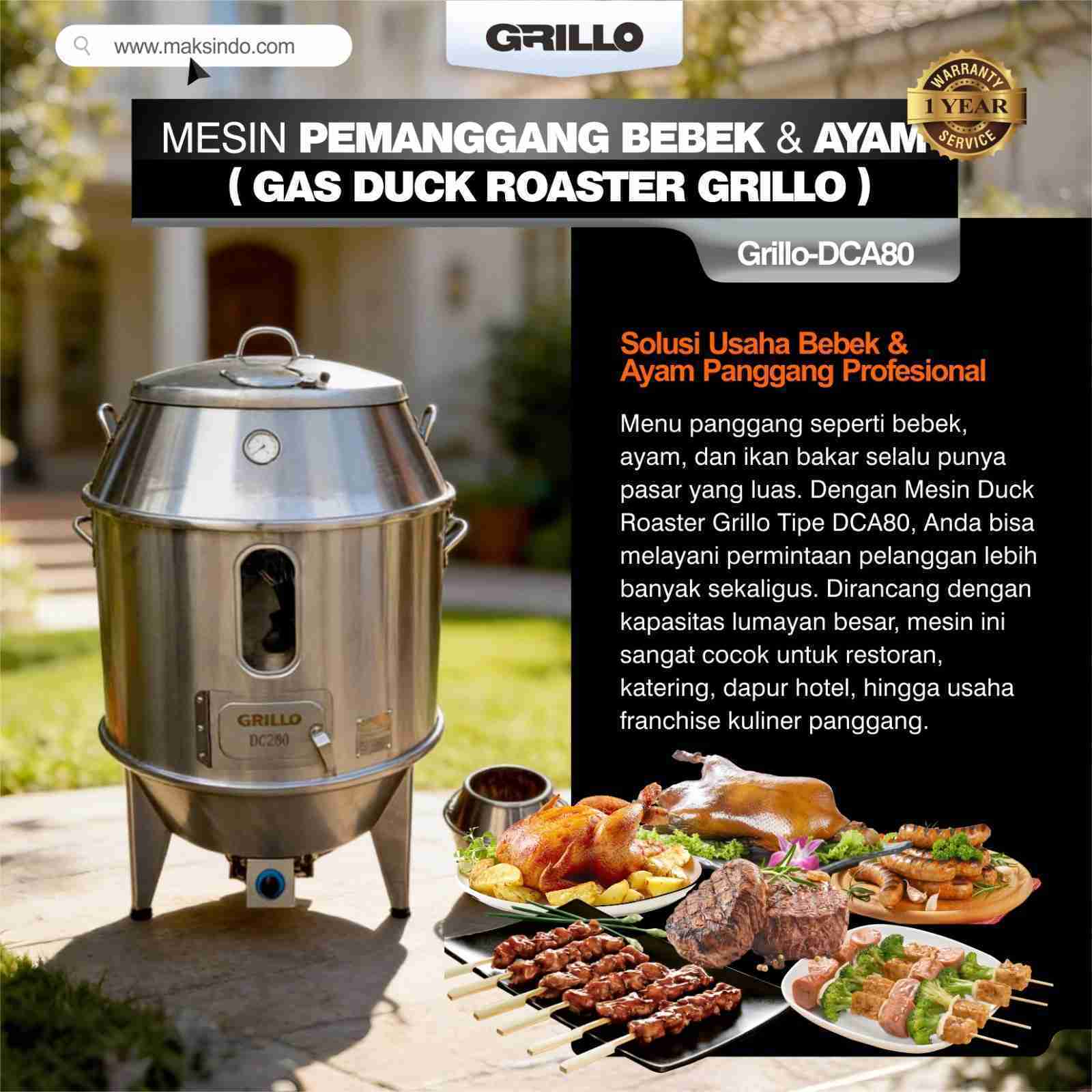 Mesin Gas Duck Roaster Grillo-DCA80 – Panggang Bebek-Ayam - Image 3