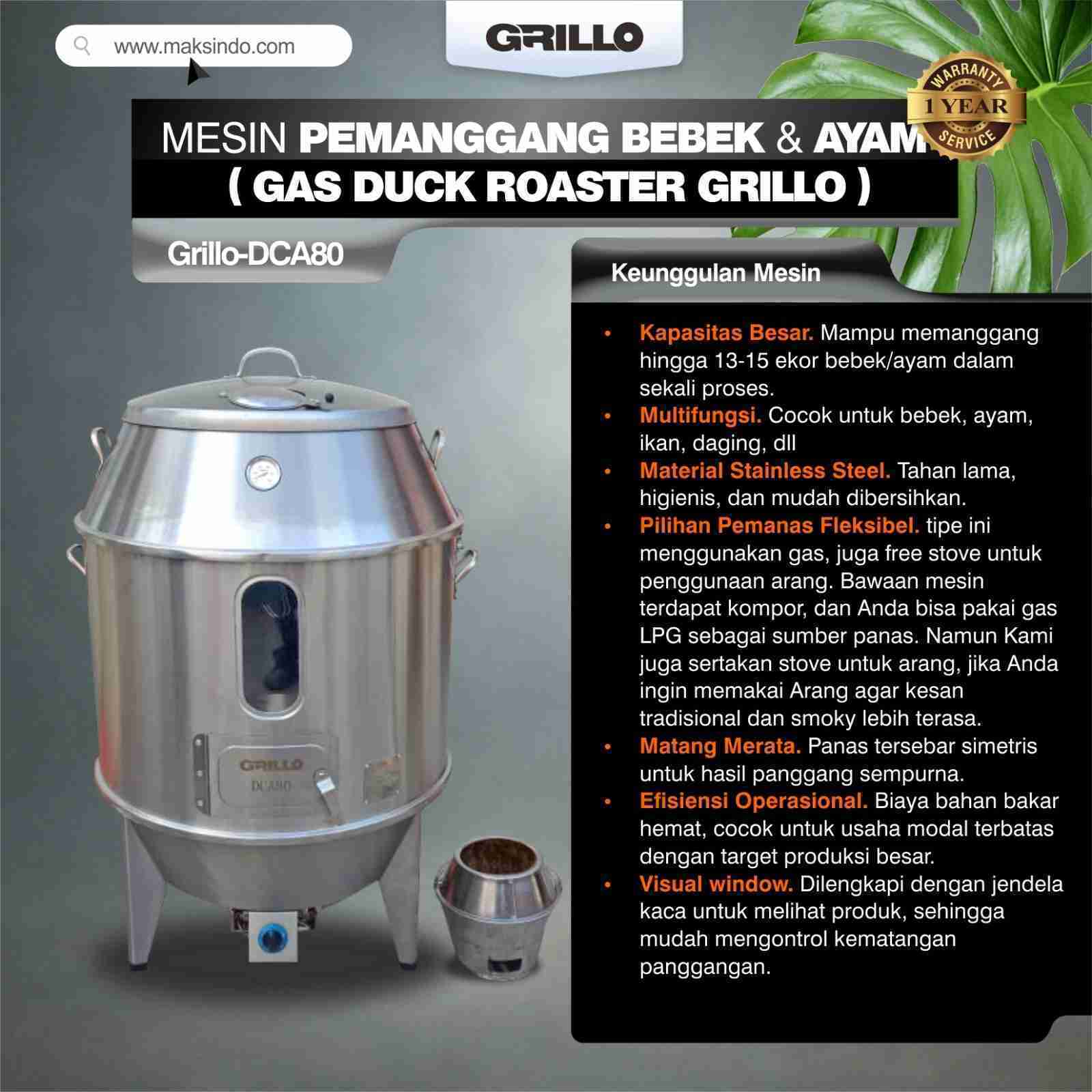 Mesin Gas Duck Roaster Grillo-DCA80 – Panggang Bebek-Ayam - Image 4