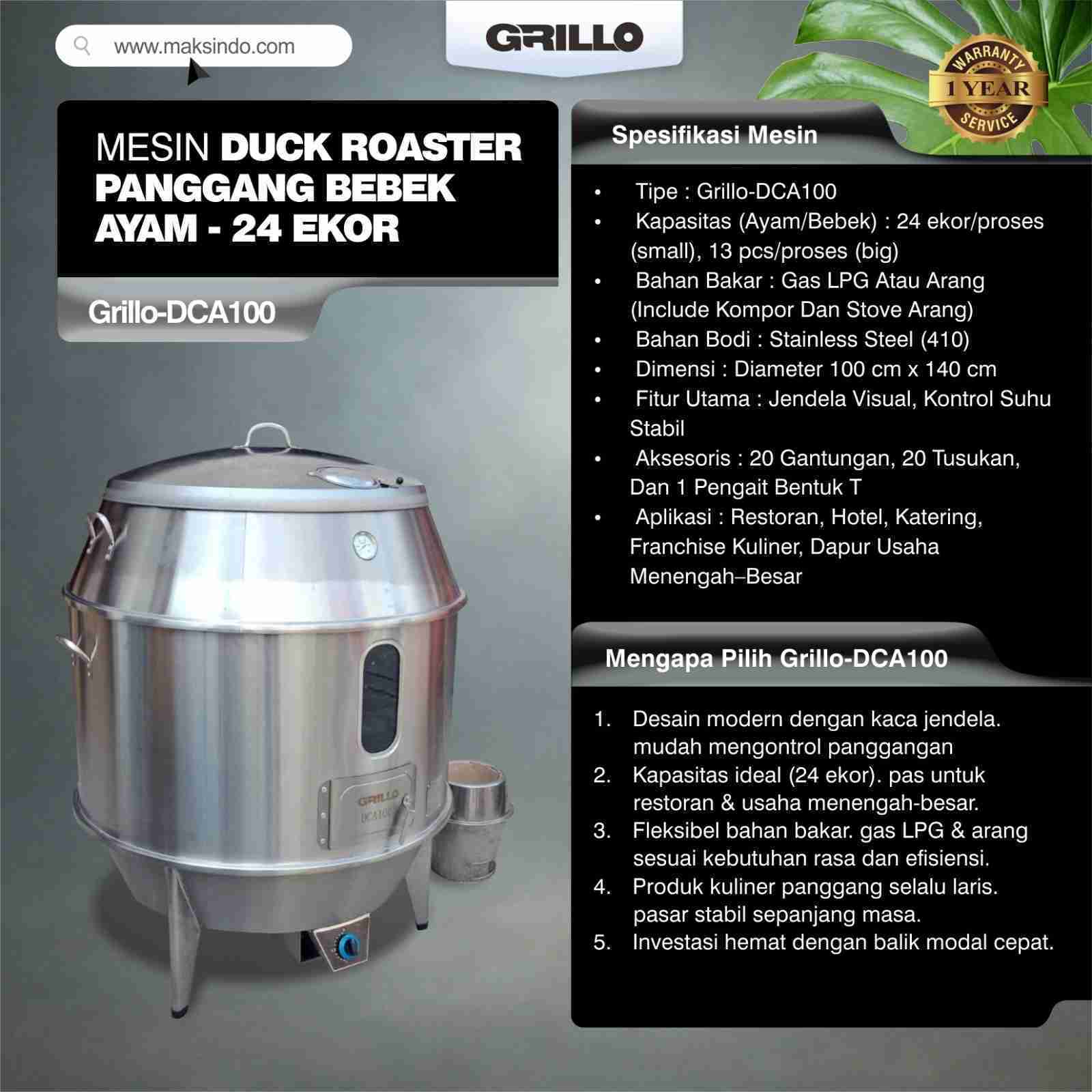 Mesin Duck Roaster Grillo-DCA100 – Panggang Bebek - Ayam 24 Ekor - Image 5