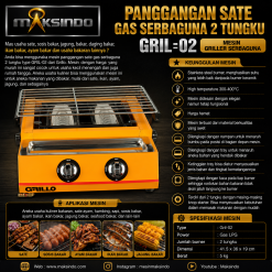 Panggangan Sate Gas Serbaguna 2 Tungku GRIL-02