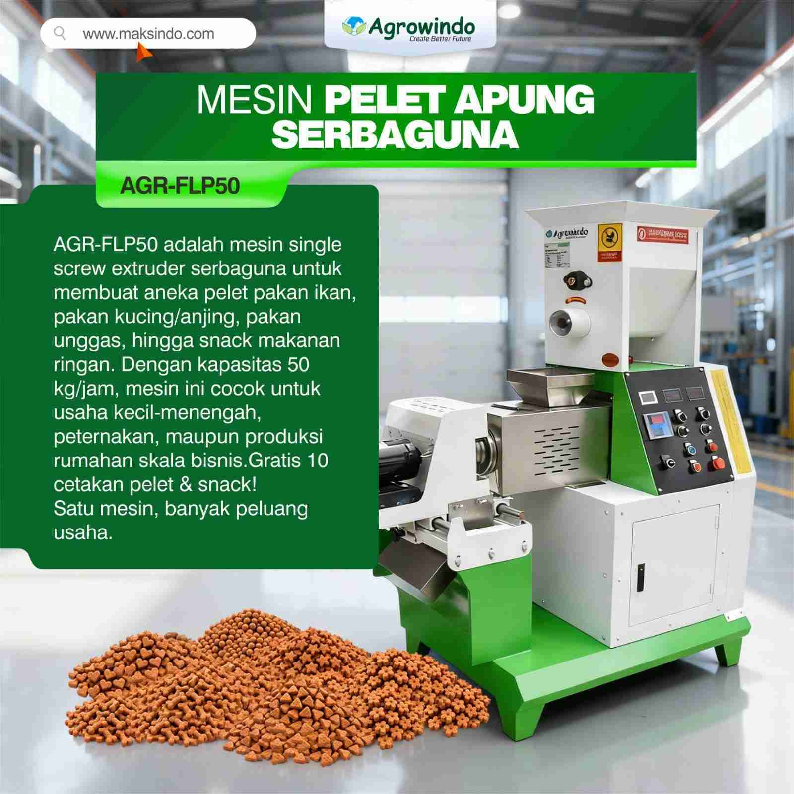 Mesin Pelet Apung Serbaguna AGR-FLP50 Aneka Bentuk (10 Cetakan) - Image 3