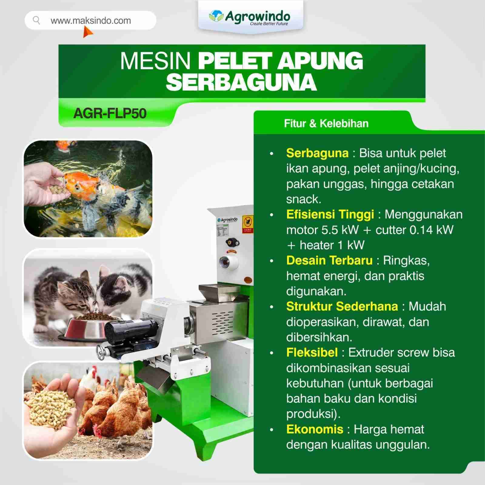 Mesin Pelet Apung Serbaguna AGR-FLP50 Aneka Bentuk (10 Cetakan) - Image 5