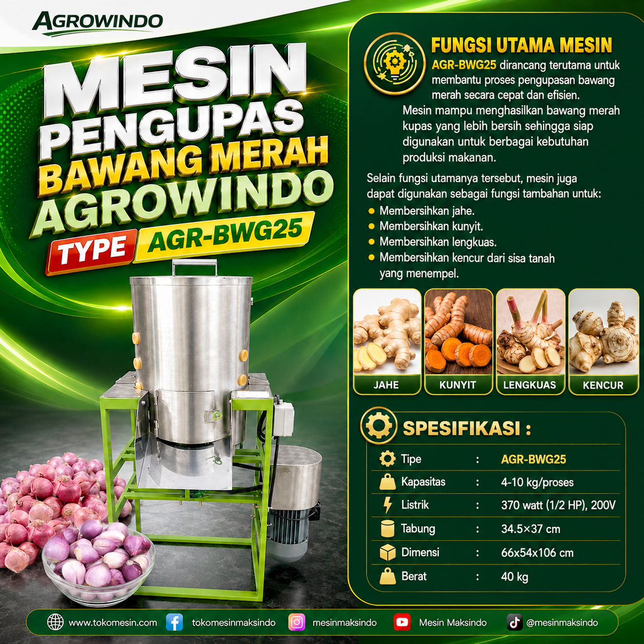 Mesin Pengupas Bawang Merah Agrowindo AGR-BWG25 - Image 5
